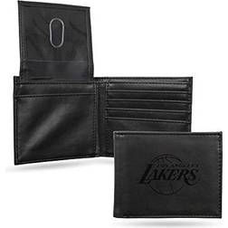 Rico Los Angeles LA Lakers NBA Laser Engraved Black Billfold Wallet