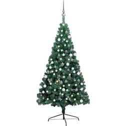 vidaXL LEDs&Ball Set Christmas Tree 70.9"