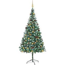 vidaXL LEDs&Ball Set Pinecones Christmas Tree 82.7"