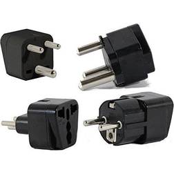 US to SOUTH AFRICA Travel Adapter Plug for Universal Type M N D E(C/F) AC 4 Pack