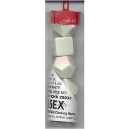 Chessex Manufacturing 29030 Tube Opaque Blank White Dice 6 Set