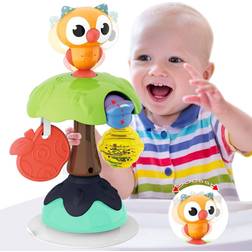 HISTOYE Owl High Chair Toys with Suction Cups for Baby Toys 6 to 12 Months Developmental Baby Tray Rattles Toy for Baby Infants Toddlers 6 9 12 Months and Up Gifts for 1 2 Year Old Girl Boy