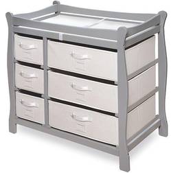 Badger Basket Sleigh Changing Table Dresser, Grey