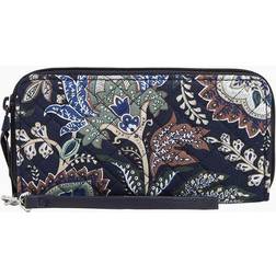 Vera Bradley RFID Accordion Wristlet Women Navy Camo Blue/White