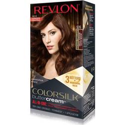 Revlon Colorsilk Buttercream Hair Dye, Medium Golden Mahogany Brown, Pack of