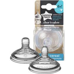 Tommee Tippee Closer to Nature Added Cereal Flow Baby Bottle Nipples – 2pk