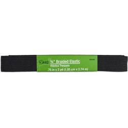 Dritz 3/4" 3-Yards Long, Black Braided Elastic