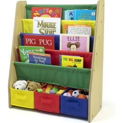 Humble Crew Kids Multi Color Bookshelf 4-Tier Book Storage Bin