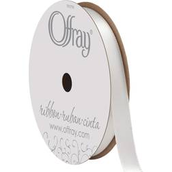 White Single Face Satin Ribbon 3/8 inches X18'