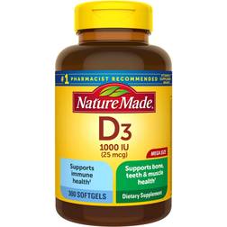 Nature Made Vitamin D mcg 1000 IU Softgels, 300 ct 250