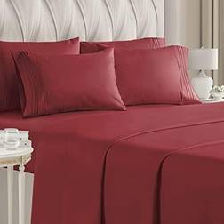 CGK Unlimited 6 Solid Bed Sheet Red