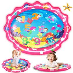 SEETOYS Tummy Time Baby Mermaid Water Mat, Infant Toy Largest 30" by 24.4" Inflatable Baby Play Activity Center for Boy&Girl Baby Toys 3 to 12 Months Baby