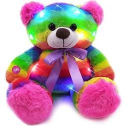 The Noodley Rainbow Lites Light Up Teddy Bear 41cm