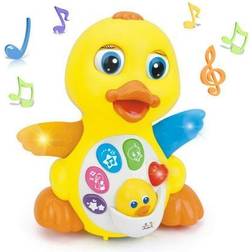 Woby Musical Flapping Yellow Duck Action Educational Learning and Walking Toy for 1 Year Old Baby Toddler Girl Boy