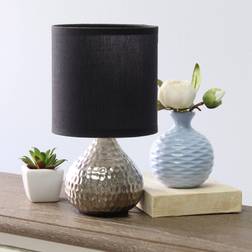 Simple Designs Hammered Silver Drip Mini Table Lamp