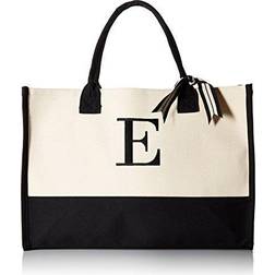 Mud Pie E-Initial Canvas Tote