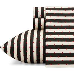 Betsey Johnson Wonderland Stripe Bed Sheet Black (233.7x157.5)