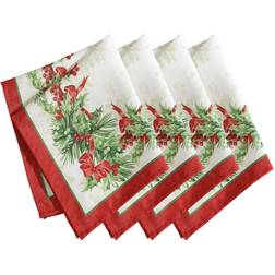 Elrene Home Fashions Holly Set Cloth Napkin Green