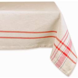 DII Imports French Stripe 60" Tablecloth White, Gray, Brown, Red