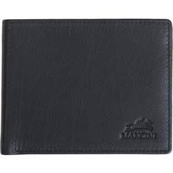 MANCINI Monterrey Collection Black Leather RFID Secure Wallet with Coin Pocket