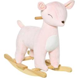 Kids Soft Ride-On Rocking Horse Deer-shaped Toy w/ Rocker and Sound