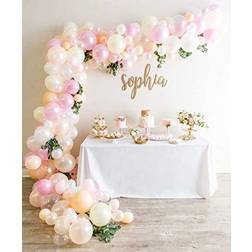 Balloon Garland Arch Kit, Including 125PCS White Pink Pearl Ivory Blush Balloons Decorations Backdrop Ideal for Girls Women Wedding Birthday Baby Shower Bridal Engagement Party Decorations