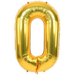 40 Inch Gold Large Numbers Balloon 0-9(Zero-Nine) Birthday Party Decorations,Foil Mylar Big Number Balloon Digital 0 for Birthday Party,Wedding, Bridal Shower Engagement Photo Shoot, Anniversary