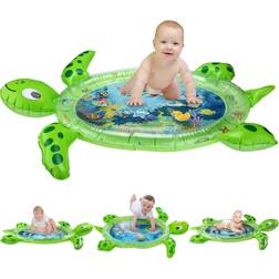 gebra Inflatable Tummy Time Water Mat Sea Turtle Shape Play Mat Toy for Baby Boy Girl 0 3 6 9 Month
