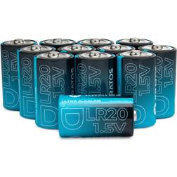 Kratos Power High-Performance Ultra Alkaline D Cell Batteries (12-Pack)