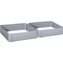 OutSunny 39" 39" Set of 2 Raised Garden Bed, Elevated Planter Box