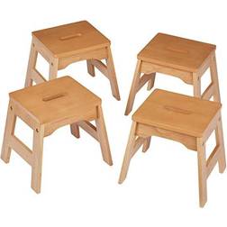 Melissa & Doug Wooden Stools - Set of 4 Natural