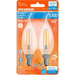 Sylvania 40791 LED4B10CBENTDIM950CL13YTLBL2 12/CS 2/SKU Decorative Chandelier Antique Filament LED Light Bulb