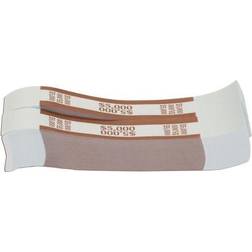 Pap-R Currency Straps, Brown, $5000, Pack Of 1,000