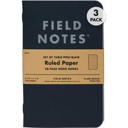 Field Notes Pitch Black Ruled 3-Pack