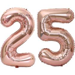 Tellpet Rose Gold Number 25 Balloon, 40 Inch