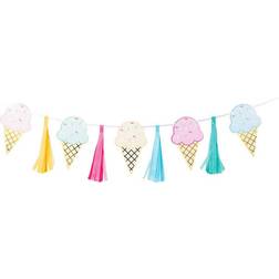 Delights Direct Creative Converting 346416 56 x 8 in. Foil Ice Cream Party Tassel Banners 6 Count