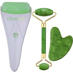 Jade & Ice Roller + Gua Sha Massager Tool Set Wrinkle