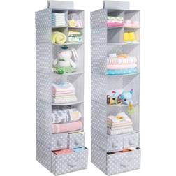 mDesign Soft Fabric Over Closet Rod Hanging Organizer