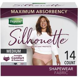 Depend Silhouette Adult Incontinence and Postpartum Underwear for 32–42" Waist, Maximum Absorbency, Count