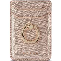 Phone Card Holder with Ring Grip for Back of Phone,Adhesive Stick-on Credit Card Wallet Pocket for iPhone,Android and Smartphones