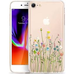 Unov Case for iPhone SE (2020) iPhone 8 iPhone 7 Clear with Design Embossed Floral Pattern TPU Soft Bumper Shock Absorption Slim Protective Back Cover 4.7 Inch (Flower Bouquet)