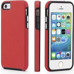 CellEver Dual Guard Shock-Absorbing Scratch-Resistant for iPhone 5/5S/SE Red