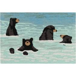 Liora Manne Frontporch Bathing Bears X Blue