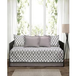 Lush Decor Edward Trellis 6-Pc. Daybed Loose Sofa Cover Gray, White