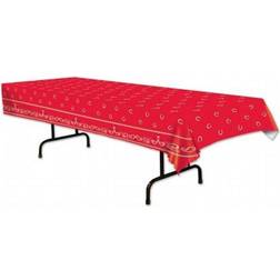 Beistle 54 x 108 Western Tablecover; Red/White 2/Pack 57106