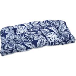 Pillow Perfect 44" Delray Outdoor/Indoor Wicker Loveseat Chair Cushions Blue, White