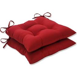 Pillow Perfect Set of 2 Wrought Iron Seat Chair Cushions Red