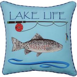 Pillow Perfect Lake Life Fishing Throw Blue