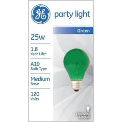 GE 25W Incandescent Party Light Green