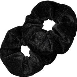 2 Black Scrunchies for Woman Kenz Laurenz Premium Velvet Hair Accessories Srunchy Ties Elastic Ouchless